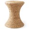 Casafield Hourglass Side Table, Water Hyacinth Round End Table, Boho Woven Wicker Accent for Bedroom, Living Room, Office, Entryway